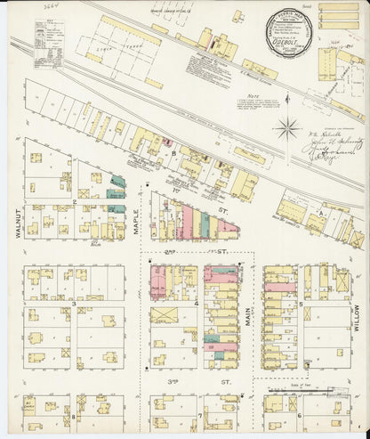 Sanborn Fire Insurance Map from Odebolt, Sac County, Iowa (1893), Sheet #0001 - Historic Sanborn Fire Insurance Map Print, vintage old map wall art