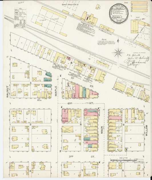 Sanborn Fire Insurance Map from Odebolt, Sac County, Iowa (1893), Sheet #0001 - Historic Sanborn Fire Insurance Map Print, vintage old map wall art