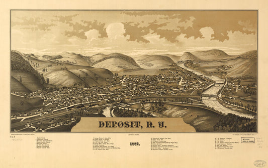 Deposit, N.Y. 1887. (1887) – Historic Bird’s-Eye View Panorama Print