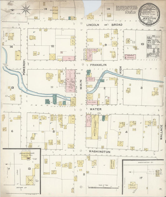 Sanborn Fire Insurance Map from Weston, Umatilla County, Oregon (1888), Sheet #0001 - Historic Sanborn Fire Insurance Map Print, vintage old map wall art, antique decor, genealogy gift, Oregon Oregon map