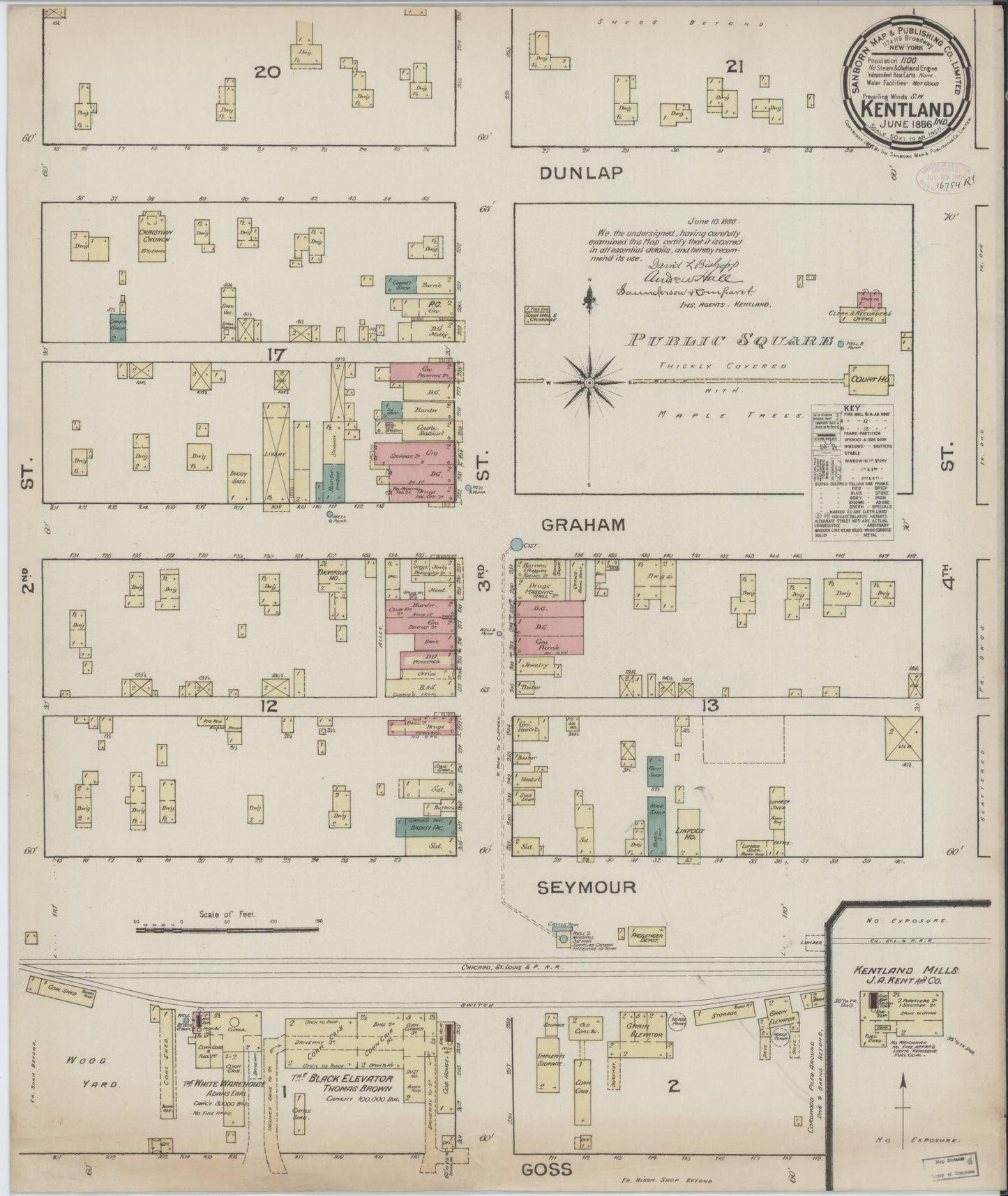 Sanborn Fire Insurance Map from Kentland, Newton County, Indiana. (1886) – Historic Sanborn Fire Insurance Map Print