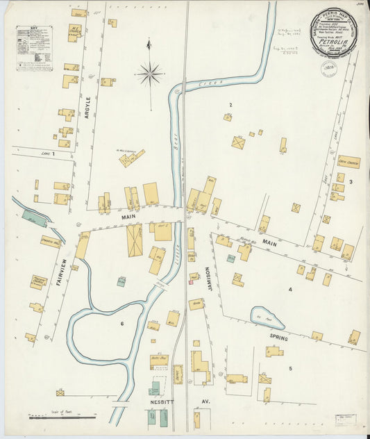 Sanborn Fire Insurance Map from Petrola, Butler County, Pennsylvania (1899), Sheet #0001 - Historic Sanborn Fire Insurance Map Print, vintage old map wall art, antique decor, genealogy gift, Pennsylvania Pennsylvania map
