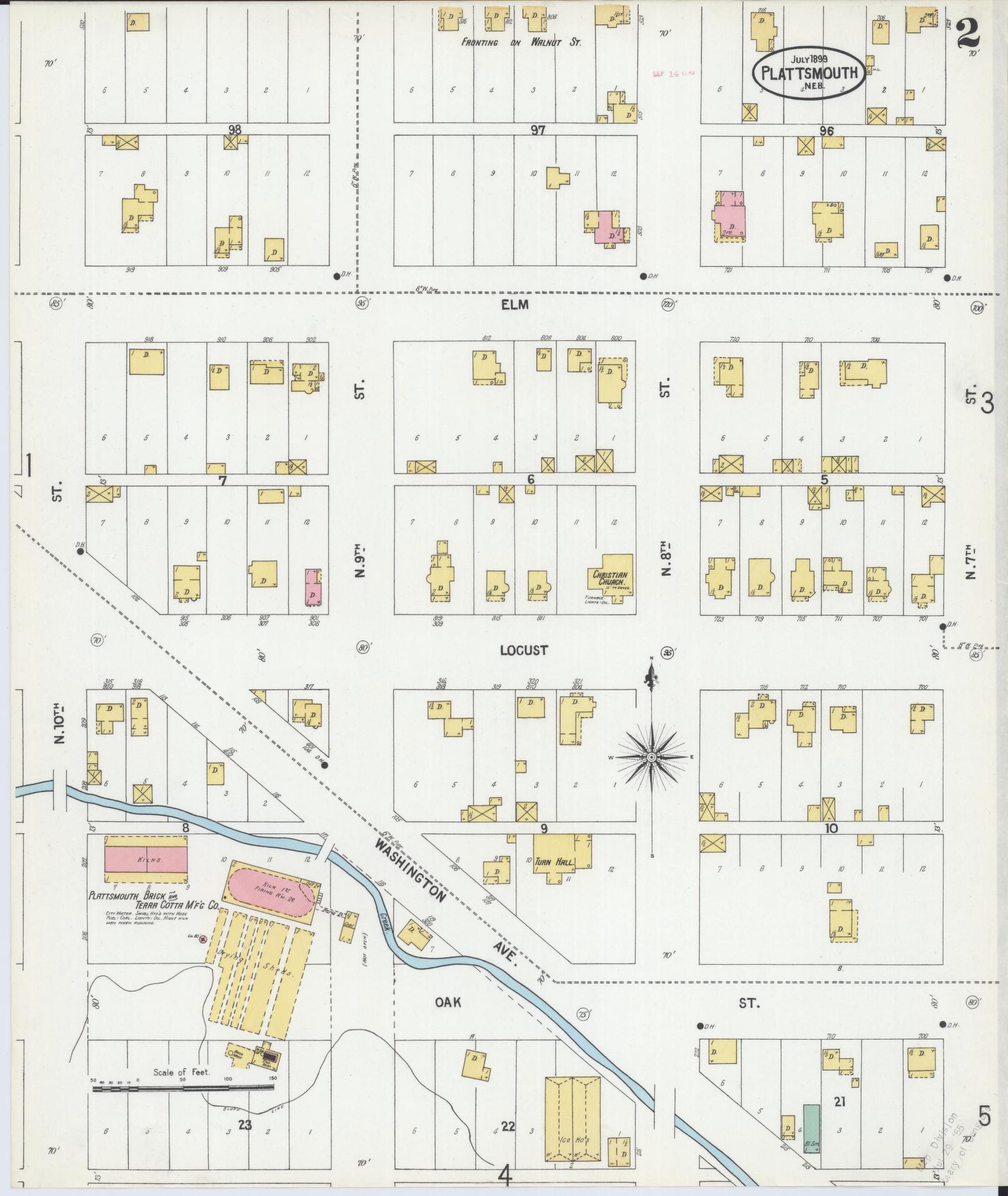 Sanborn Fire Insurance Map from Plattsmouth, Cass County, Nebraska (1899), Sheet #0002 - Complete Map Set gallery image, historic Sanborn map, vintage wall art, Nebraska Nebraska