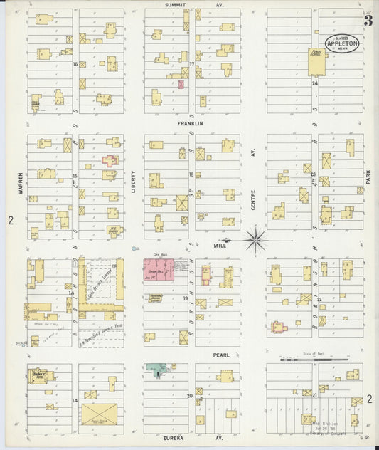 Sanborn Fire Insurance Map from Appleton, Swift County, Minnesota (1899), Sheet #0003 - Historic Sanborn Fire Insurance Map Print, vintage old map wall art, antique decor, genealogy gift, Minnesota Minnesota map