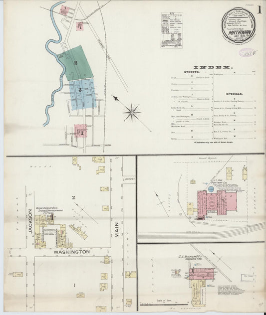 Sanborn Fire Insurance Map from Matawan, Monmouth County, New Jersey. (1886) – Historic Sanborn Fire Insurance Map Print