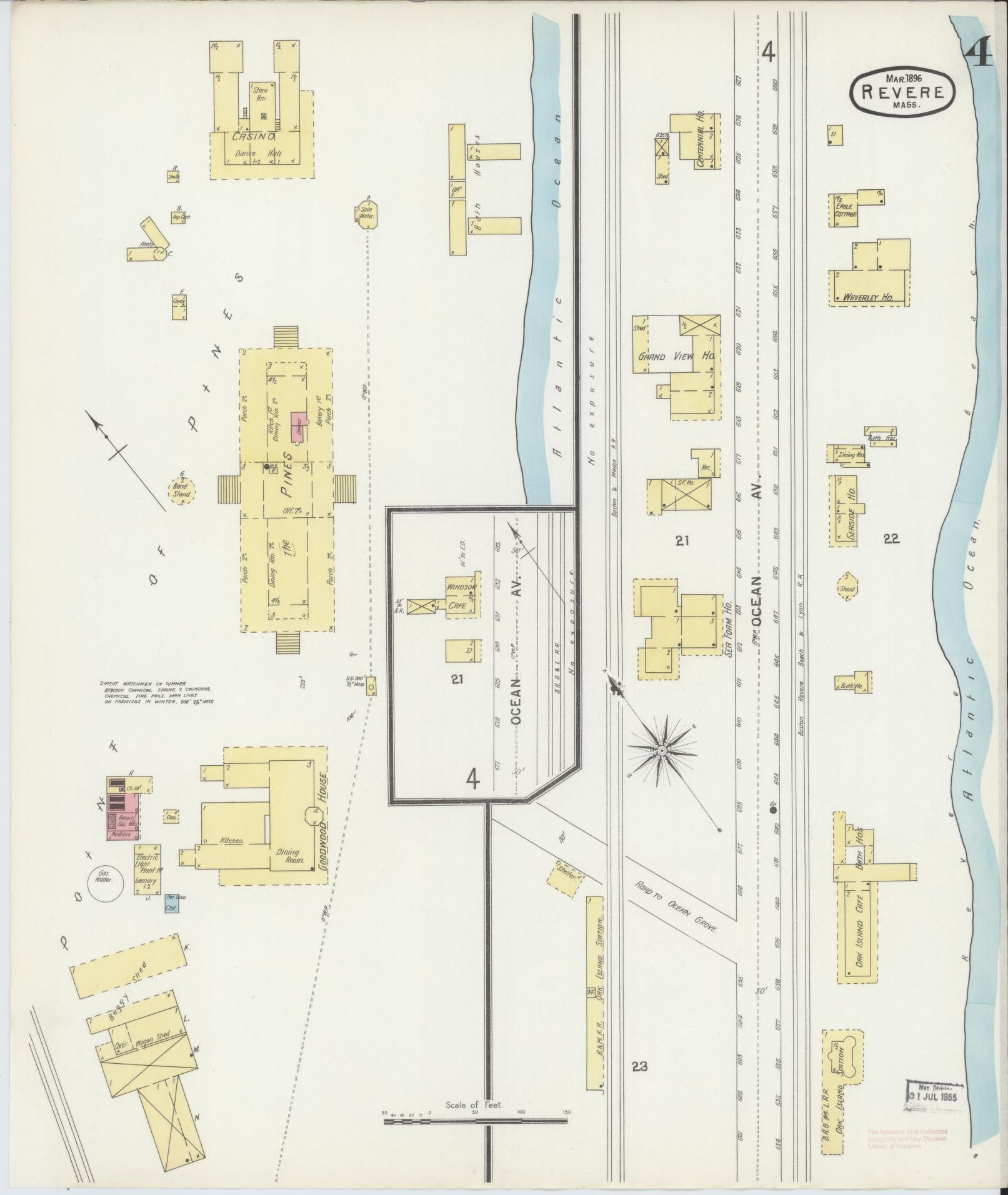 Sanborn Fire Insurance Map from Revere, Suffolk County, Massachusetts (1896), Sheet #0004 - Complete Map Set gallery image, historic Sanborn map, vintage wall art, Massachusetts Massachusetts