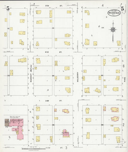 Sanborn Fire Insurance Map from Momence, Kankakee County, Illinois (1924), Sheet #0005 - Historic Sanborn Fire Insurance Map Print, vintage old map wall art, antique decor, genealogy gift, Illinois Illinois map