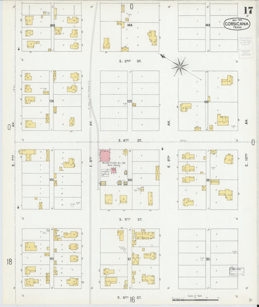 Sanborn Fire Insurance Map from Corsicana, Navarro County, Texas (1900), Sheet #0017 - Historic Sanborn Fire Insurance Map Print, vintage old map wall art, antique decor, genealogy gift, Texas Texas map