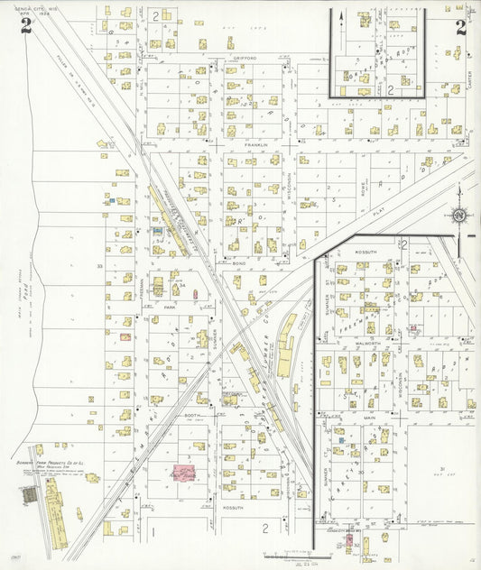 Sanborn Fire Insurance Map from Genoa City, Walworth County, Wisconsin (1934), Sheet #0002 - Historic Sanborn Fire Insurance Map Print, vintage old map wall art, antique decor, genealogy gift, Wisconsin Wisconsin map