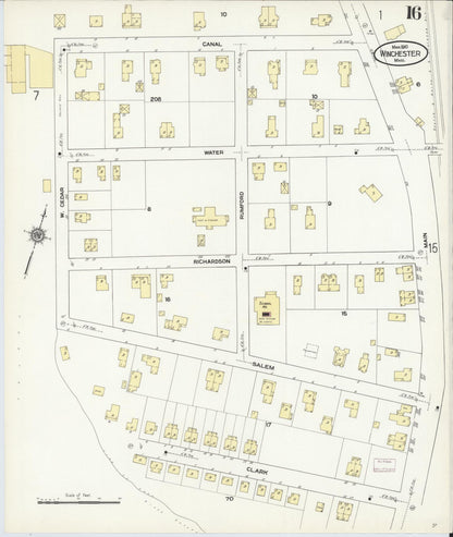 Sanborn Fire Insurance Map from Winchester, Middlesex County, Massachusetts (1910), Sheet #0016 - Complete Map Set gallery image, historic Sanborn map, vintage wall art, Massachusetts Massachusetts