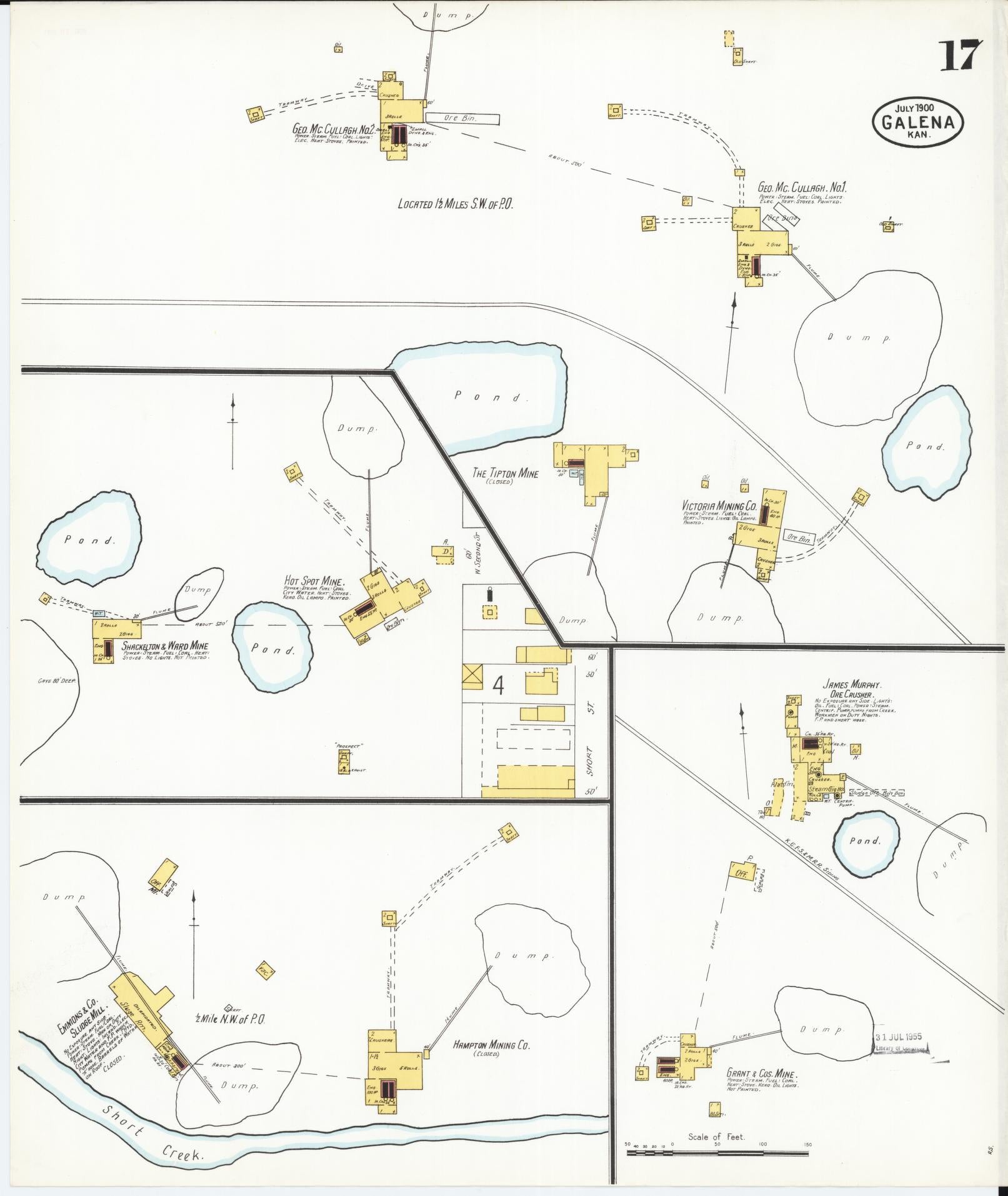 Sanborn Fire Insurance Map from Galena, Cherokee County, Kansas (1900), Sheet #0017 - Complete Map Set gallery image, historic Sanborn map, vintage wall art, Kansas Kansas