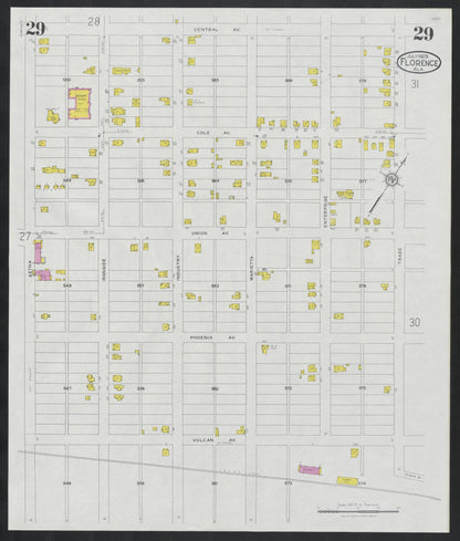 Sanborn Fire Insurance Map from Florence, Lauderdale County, Alabama (1928), Sheet #0029 - Complete Map Set gallery image, historic Sanborn map, vintage wall art, Alabama Alabama