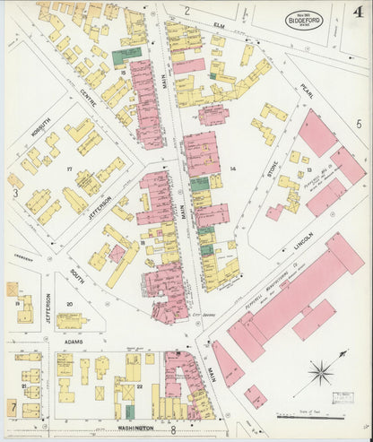 Sanborn Fire Insurance Map from Biddeford, York County, Maine (1901), Sheet #0004 - Complete Map Set gallery image, historic Sanborn map, vintage wall art, Maine Maine