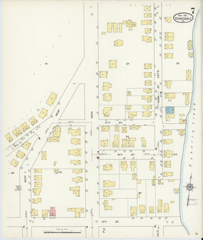 Sanborn Fire Insurance Map from Honesdale, Wayne County, Pennsylvania (1912), Sheet #0007 - Complete Map Set gallery image, historic Sanborn map, vintage wall art, Pennsylvania Pennsylvania