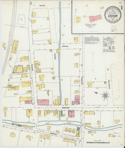 Sanborn Fire Insurance Map from Graham, Tazewell County, Virginia (1903), Sheet #0001 - Complete Map Set gallery image, historic Sanborn map, vintage wall art, Virginia Virginia