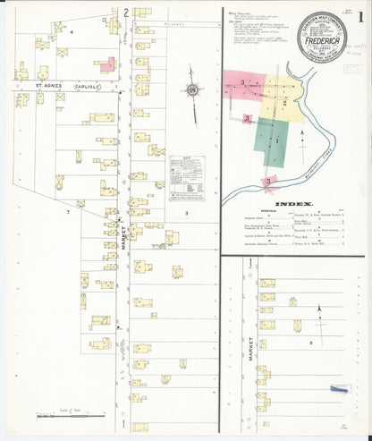 Sanborn Fire Insurance Map from Frederica, Kent County, Delaware (1910), Sheet #0001 - Complete Map Set gallery image, historic Sanborn map, vintage wall art, Delaware Delaware