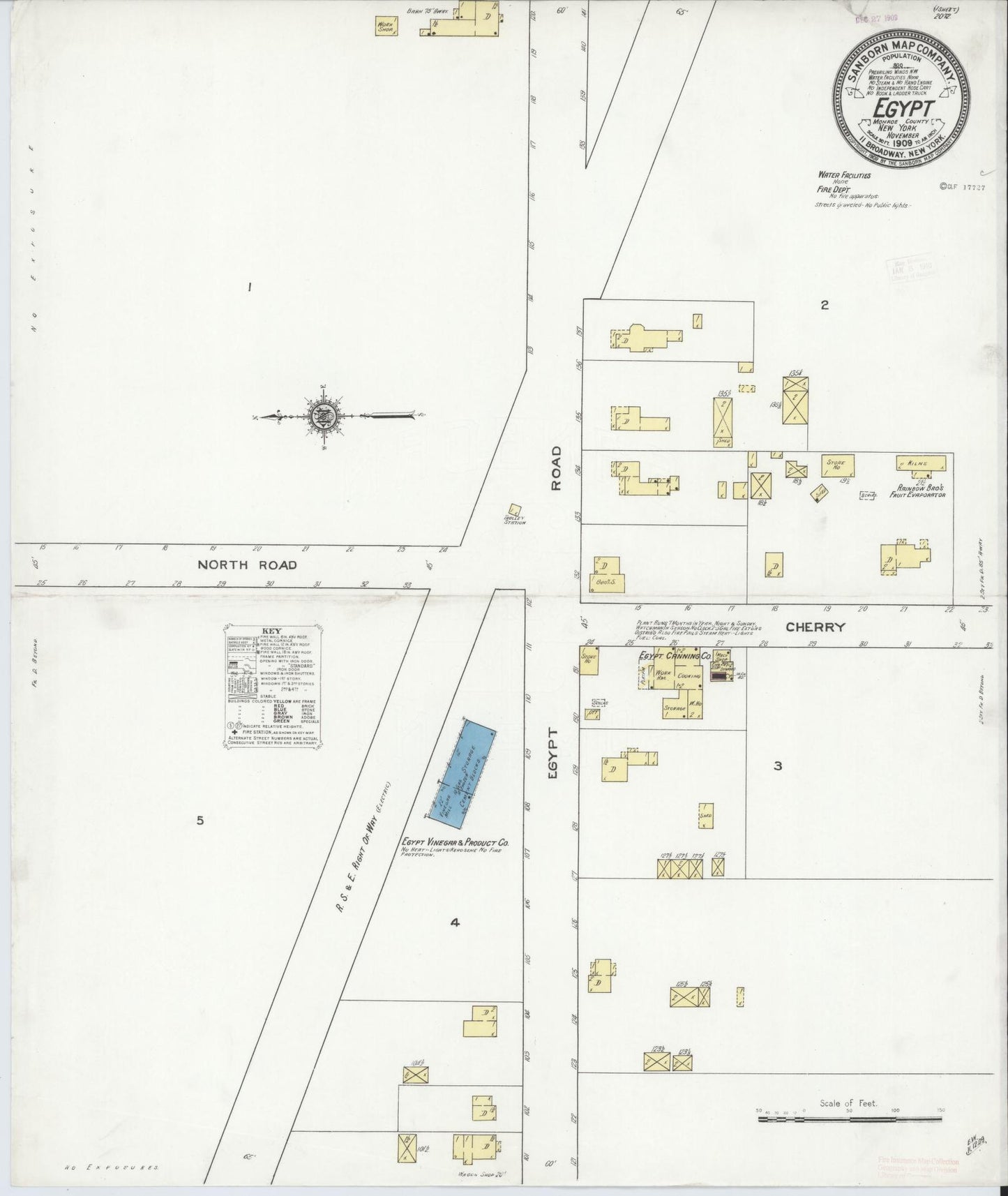 Sanborn Fire Insurance Map from Egypt, Monroe County, New York. (1909) – Historic Sanborn Fire Insurance Map Print