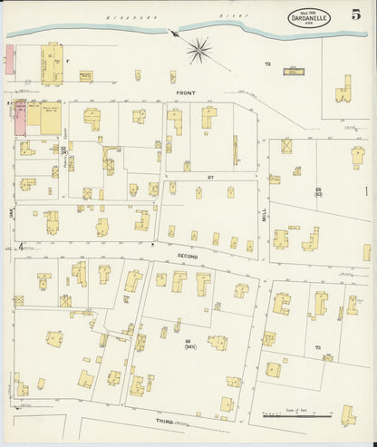 Sanborn Fire Insurance Map from Dardanelle, Yell County, Arkansas (1909), Sheet #0005 - Complete Map Set gallery image, historic Sanborn map, vintage wall art, Arkansas Arkansas