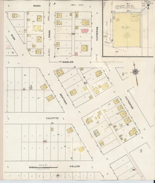 Sanborn Fire Insurance Map from Chillicothe, Hardeman County, Texas (1941), Sheet #0007 - Historic Sanborn Fire Insurance Map Print, vintage old map wall art, antique decor, genealogy gift, Texas Texas map