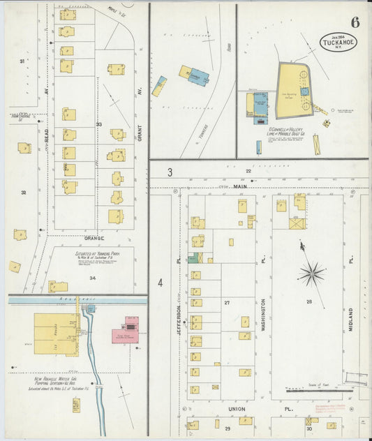 Sanborn Fire Insurance Map from Tuckahoe, Westchester County, New York (1904), Sheet #0006 - Historic Sanborn Fire Insurance Map Print, vintage old map wall art, antique decor, genealogy gift, New York New York map