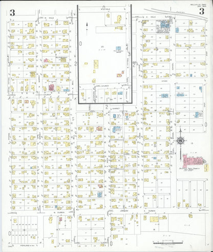 Sanborn Fire Insurance Map from Bellville, Richland County, Ohio (1950), Sheet #0003 - Historic Sanborn Fire Insurance Map Print, vintage old map wall art, antique decor, genealogy gift, Ohio Ohio map