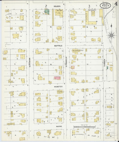 Sanborn Fire Insurance Map from Polo, Ogle County, Illinois (1905), Sheet #0004 - Historic Sanborn Fire Insurance Map Print, vintage old map wall art, antique decor, genealogy gift, Illinois Illinois map