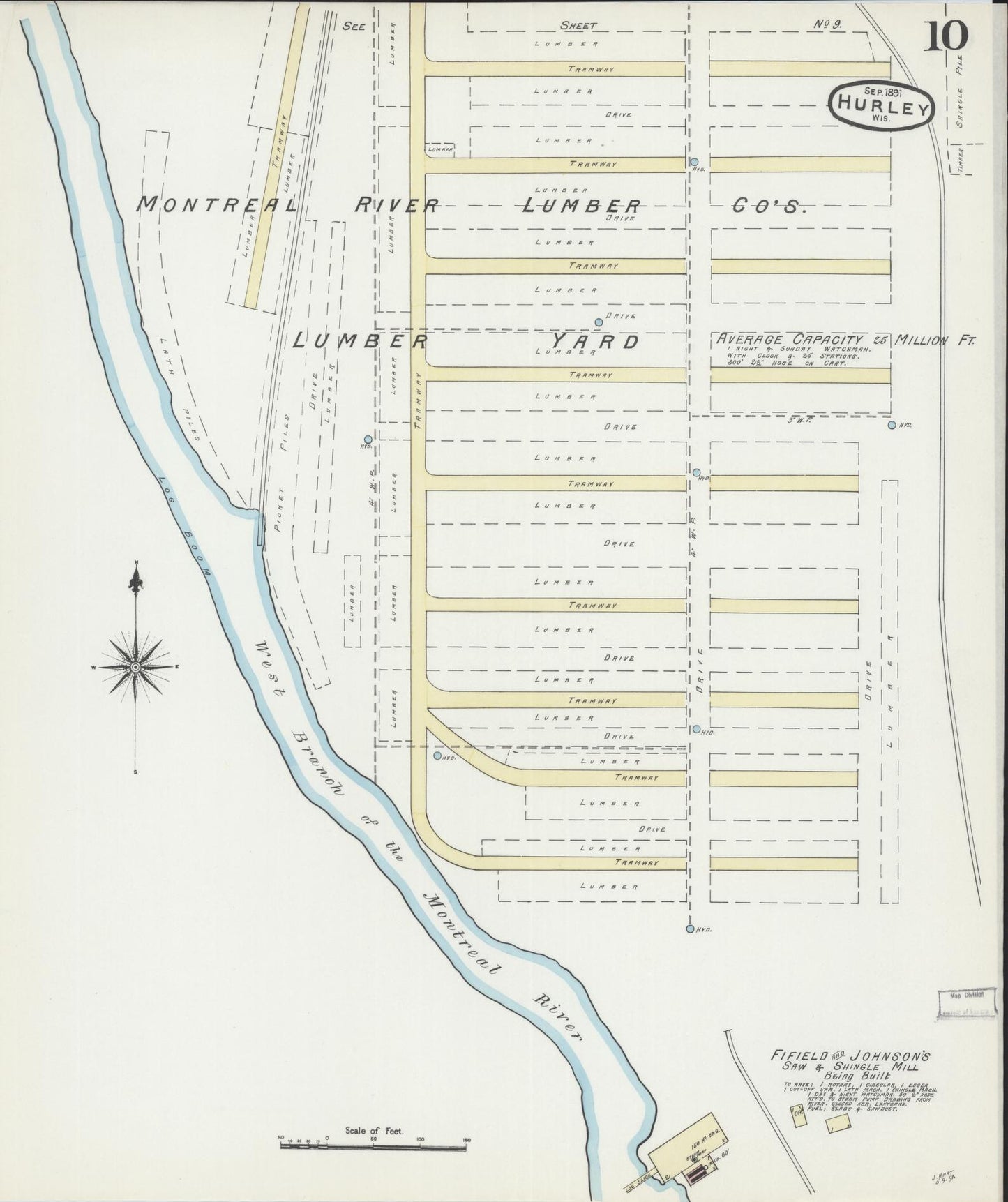 Sanborn Fire Insurance Map from Hurley, Iron County, Wisconsin (1891), Sheet #0010 - Complete Map Set gallery image, historic Sanborn map, vintage wall art, Wisconsin Wisconsin