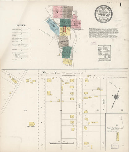 Sanborn Fire Insurance Map from Roslyn, Kittitas County, Washington (1912), Sheet #0001 - Complete Map Set gallery image, historic Sanborn map, vintage wall art, Washington Washington