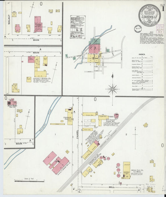 Sanborn Fire Insurance Map from Louisville, Stark County, Ohio (1901), Sheet #0001 - Complete Map Set gallery image, historic Sanborn map, vintage wall art, Ohio Ohio