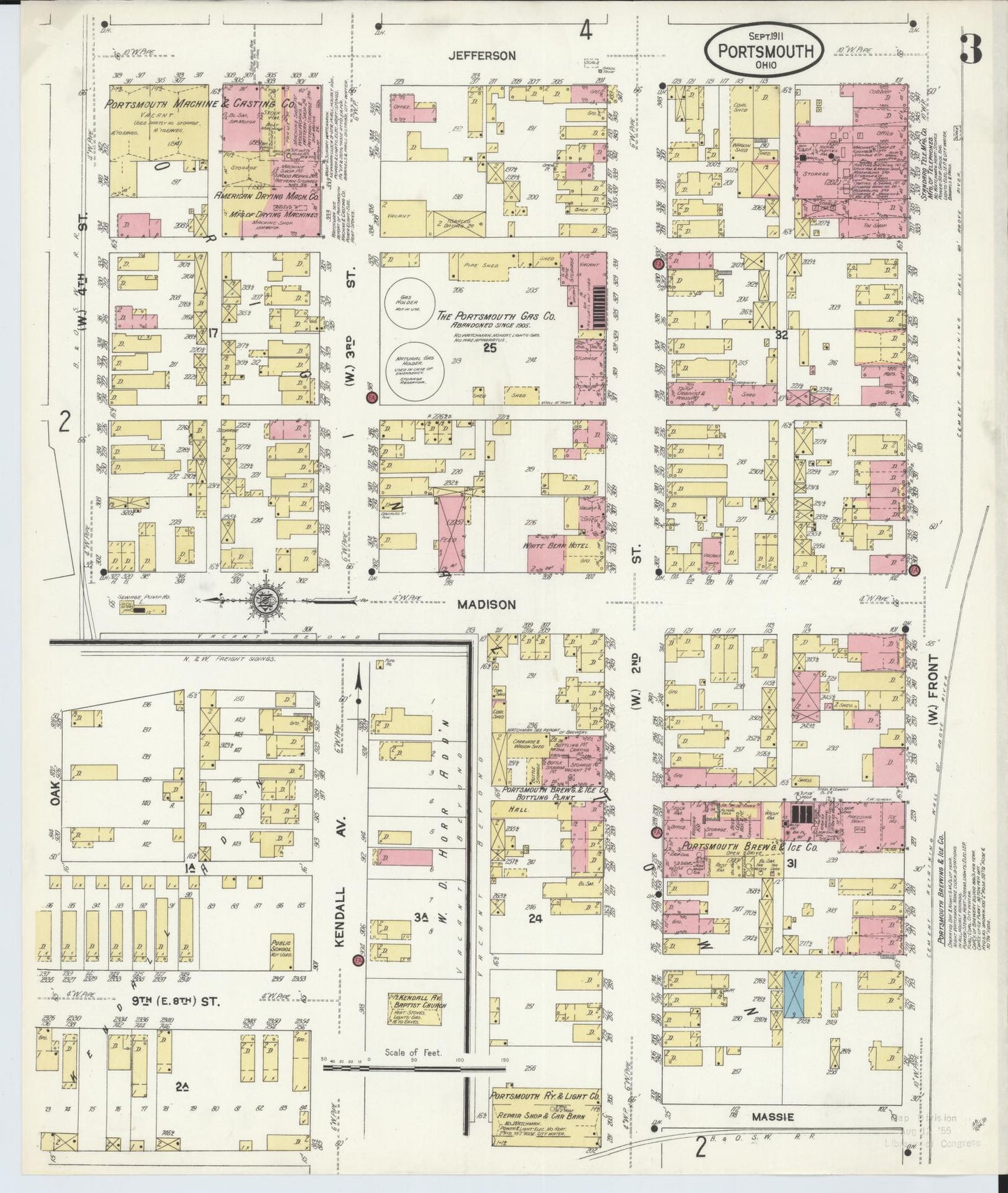 Sanborn Fire Insurance Map from Portsmouth, Scioto County, Ohio (1911), Sheet #0003 - Complete Map Set gallery image, historic Sanborn map, vintage wall art, Ohio Ohio