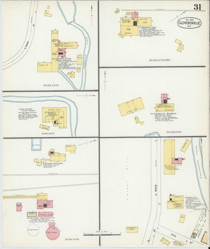Sanborn Fire Insurance Map from Gloversville, Fulton County, New York (1902), Sheet #0031 - Historic Sanborn Fire Insurance Map Print, vintage old map wall art, antique decor, genealogy gift, New York New York map