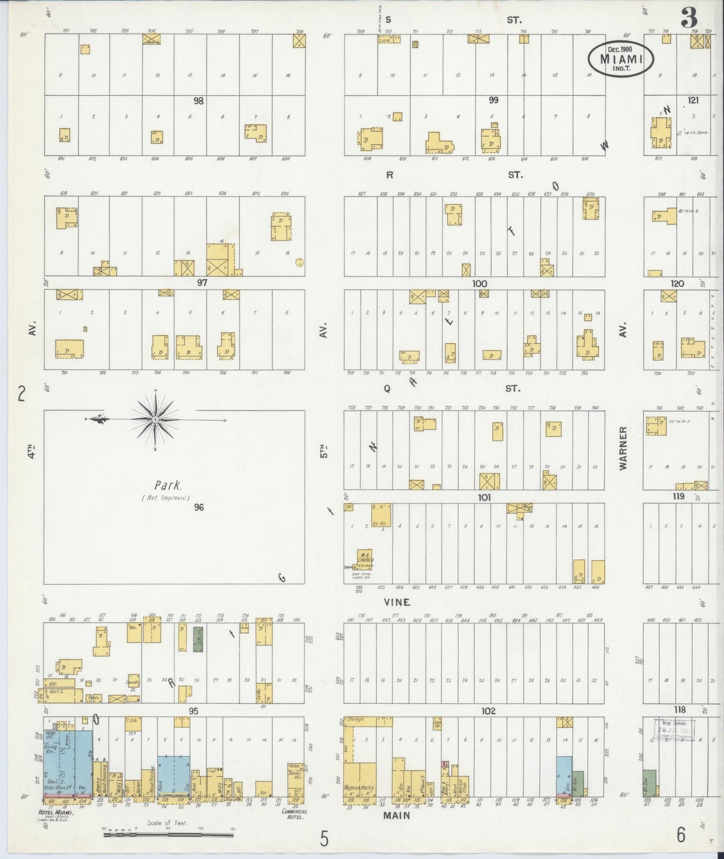 Sanborn Fire Insurance Map from Miami, Ottawa County, Oklahoma (1900), Sheet #0003 - Complete Map Set gallery image, historic Sanborn map, vintage wall art, Oklahoma Oklahoma