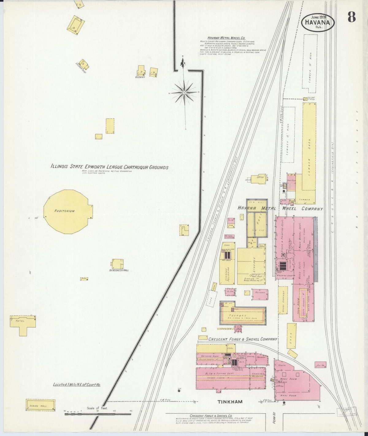 Sanborn Fire Insurance Map from Havana, Mason County, Illinois (1909), Sheet #0008 - Historic Sanborn Fire Insurance Map Print, vintage old map wall art, antique decor, genealogy gift, Illinois Illinois map