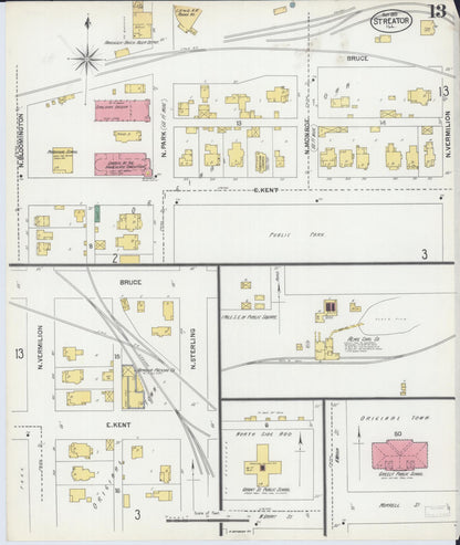 Sanborn Fire Insurance Map from Streator, La Salle County, Illinois (1901), Sheet #0013 - Complete Map Set gallery image, historic Sanborn map, vintage wall art, Illinois Illinois