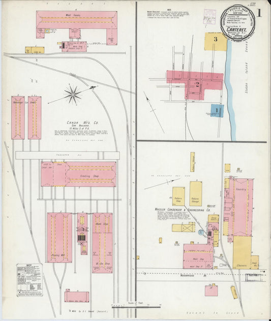 Sanborn Fire Insurance Map from Carteret, Middlesex County, New Jersey (1901), Sheet #0001 - Complete Map Set gallery image, historic Sanborn map, vintage wall art, New Jersey New Jersey