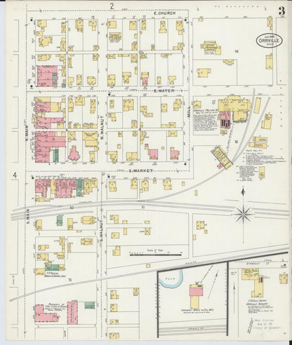 Sanborn Fire Insurance Map from Orrville, Wayne County, Ohio (1899), Sheet #0003 - Historic Sanborn Fire Insurance Map Print, vintage old map wall art, antique decor, genealogy gift, Ohio Ohio map