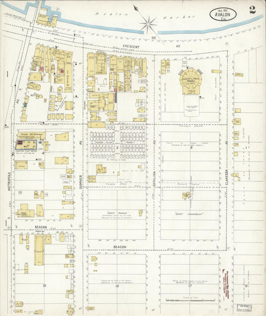 Sanborn Fire Insurance Map from Avalon, Los Angeles County, California (1902), Sheet #0002 - Historic Sanborn Fire Insurance Map Print, vintage old map wall art, antique decor, genealogy gift, California California map
