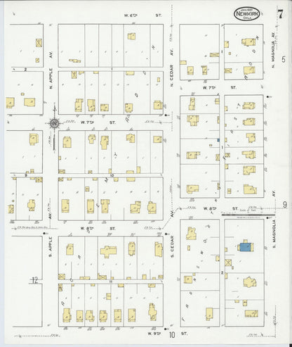 Sanborn Fire Insurance Map from Newkirk, Kay County, Oklahoma (1920), Sheet #0007 - Complete Map Set gallery image, historic Sanborn map, vintage wall art, Oklahoma Oklahoma