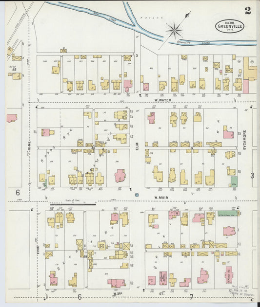 Sanborn Fire Insurance Map from Greenville, Darke County, Ohio (1898), Sheet #0002 - Historic Sanborn Fire Insurance Map Print, vintage old map wall art, antique decor, genealogy gift, Ohio Ohio map