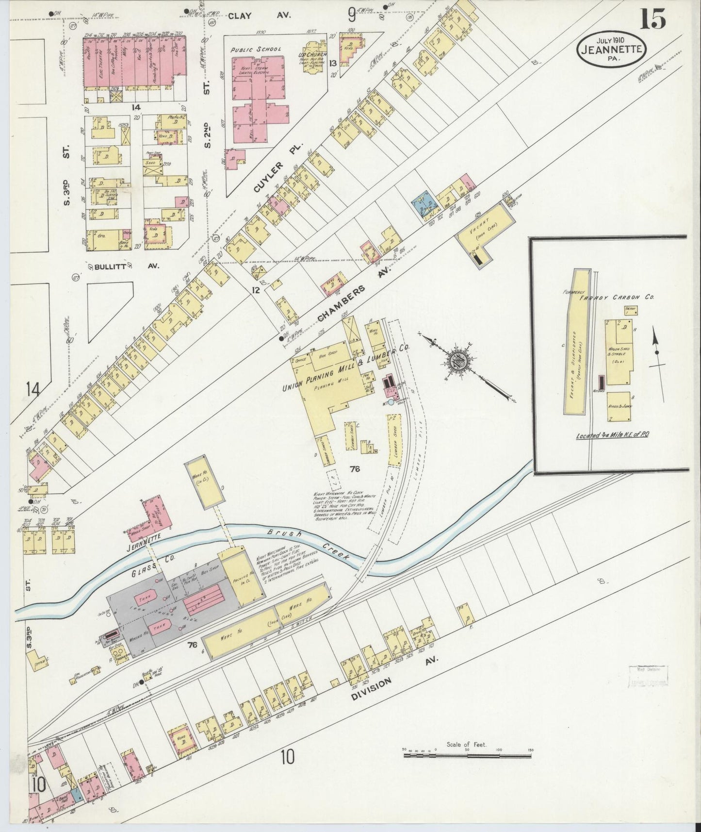 Sanborn Fire Insurance Map from Jeannette, Westmoreland County, Pennsylvania (1910), Sheet #0015 - Complete Map Set gallery image, historic Sanborn map, vintage wall art, Pennsylvania Pennsylvania