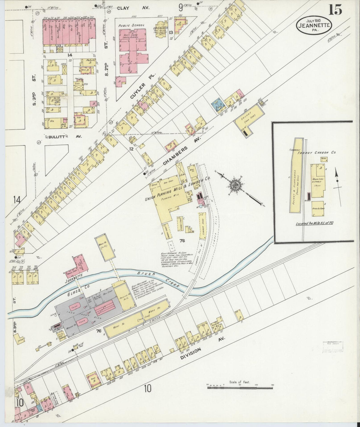 Sanborn Fire Insurance Map from Jeannette, Westmoreland County, Pennsylvania (1910), Sheet #0015 - Complete Map Set gallery image, historic Sanborn map, vintage wall art, Pennsylvania Pennsylvania
