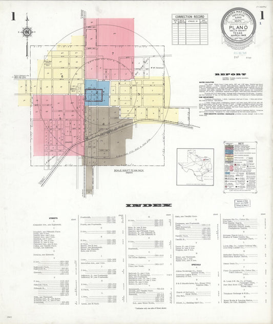 Sanborn Fire Insurance Map from Plano, Collin County, Texas (1949), Sheet #0001 - Complete Map Set gallery image, historic Sanborn map, vintage wall art, Texas Texas