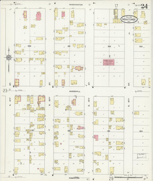 Sanborn Fire Insurance Map from Manitowoc, Manitowoc County, Wisconsin (1912), Sheet #0024 - Historic Sanborn Fire Insurance Map Print, vintage old map wall art, antique decor, genealogy gift, Wisconsin Wisconsin map