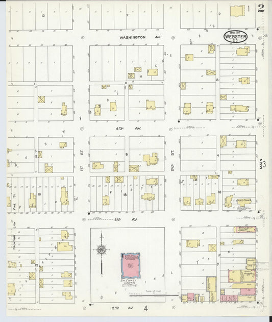 Sanborn Fire Insurance Map from Webster, Day County, South Dakota (1910), Sheet #0002 - Historic Sanborn Fire Insurance Map Print, vintage old map wall art, antique decor, genealogy gift, South Dakota South Dakota map
