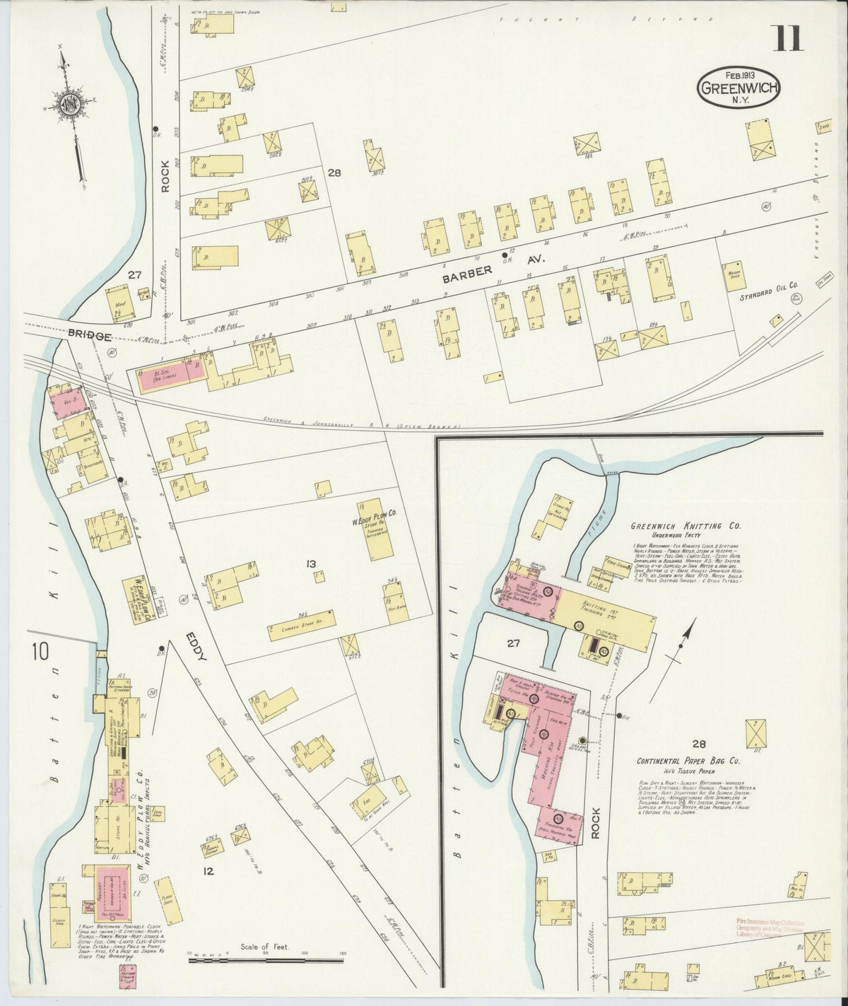 Sanborn Fire Insurance Map from Greenwich, Washington County, New York (1913), Sheet #0011 - Complete Map Set gallery image, historic Sanborn map, vintage wall art, New York New York