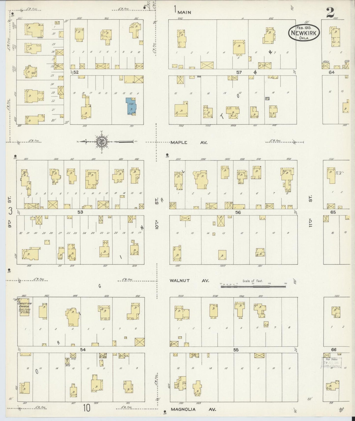 Sanborn Fire Insurance Map from Newkirk, Kay County, Oklahoma (1913), Sheet #0002 - Complete Map Set gallery image, historic Sanborn map, vintage wall art, Oklahoma Oklahoma