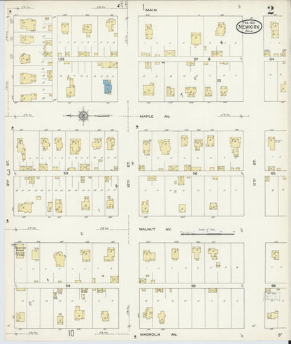 Sanborn Fire Insurance Map from Newkirk, Kay County, Oklahoma (1913), Sheet #0002 - Complete Map Set gallery image, historic Sanborn map, vintage wall art, Oklahoma Oklahoma