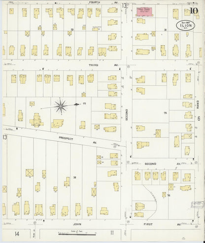Sanborn Fire Insurance Map from Ilion, Herkimer County, New York (1907), Sheet #0010 - Complete Map Set gallery image, historic Sanborn map, vintage wall art, New York New York