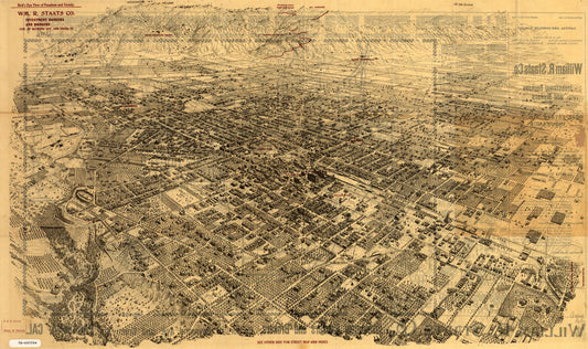 Bird's eye view of Pasadena and vicinity. (1903) – Historic Bird’s-Eye View Panorama Print