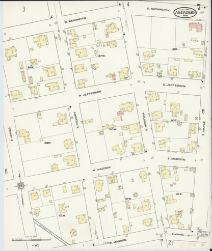 Sanborn Fire Insurance Map from Aberdeen, Monroe County, Mississippi (1910), Sheet #0007 - Complete Map Set gallery image, historic Sanborn map, vintage wall art, Mississippi Mississippi